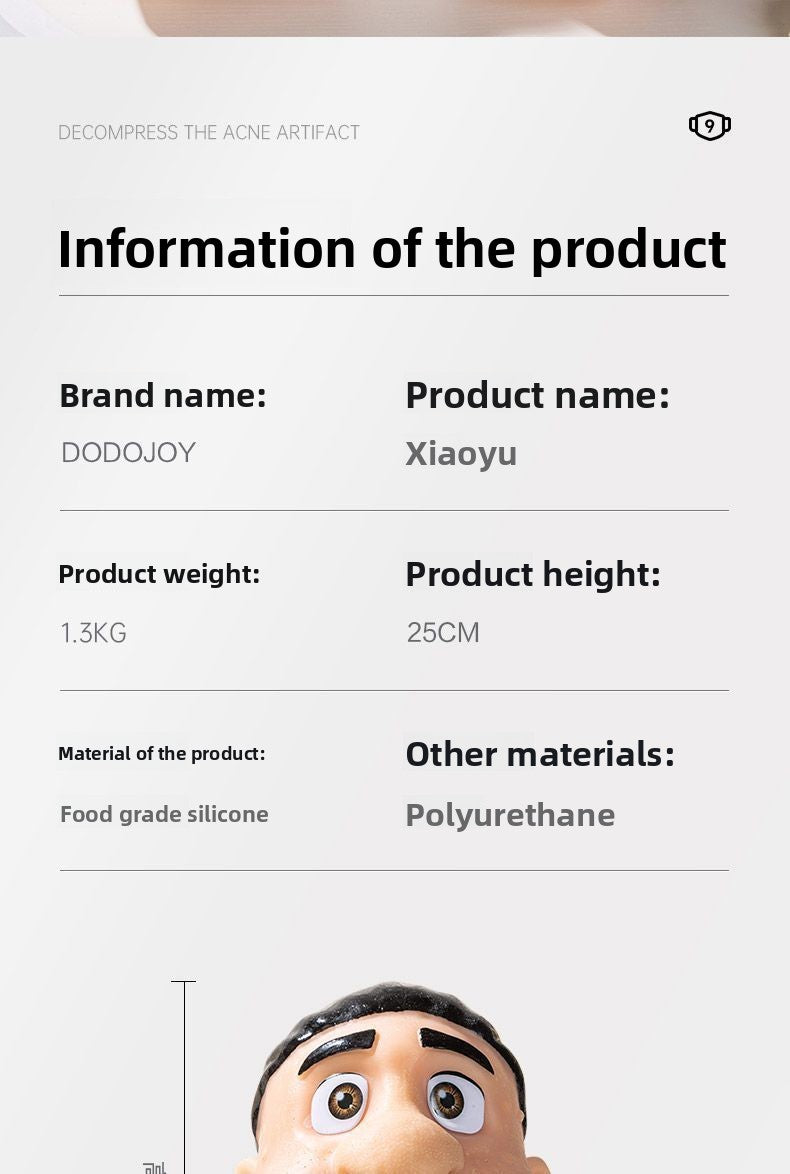 Stress Relief Artifact Pimple Squeezing Toy Big Head Blackhead Acne Nose Simulation Model Stress Relief Doll Toy