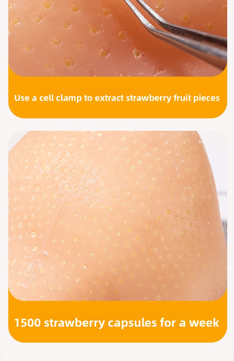 Decompression Artifact Strawberry Nose Clip Acne Simulation Extrusion Acne Decompression Toy Blackhead Cleaning Model Small Toy Model