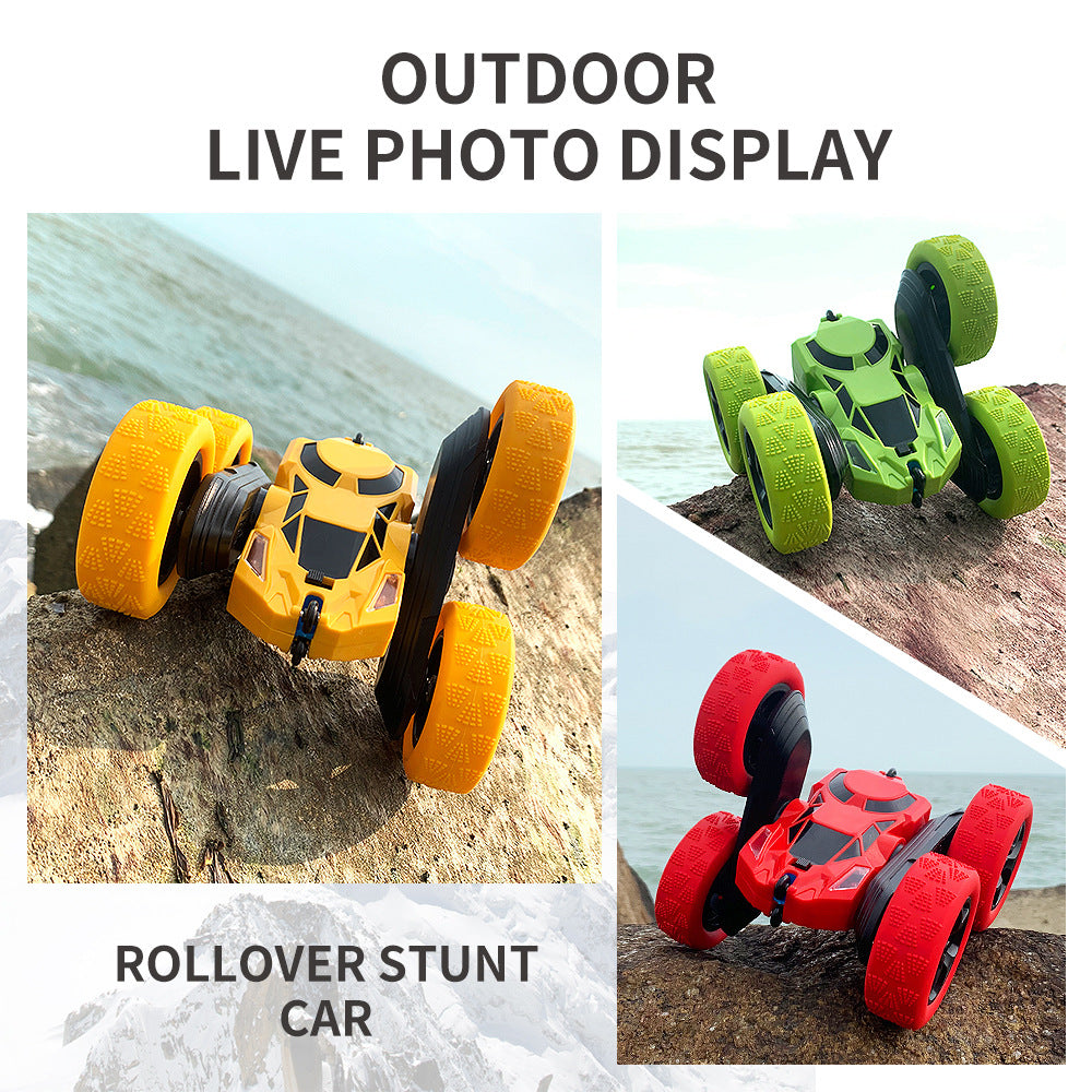Cross-Border Double-Sided Stunt Car High-Speed 360-Degree Rotating Tumbling Car with Lights Children's Remote Control Car Toy Manufacturer