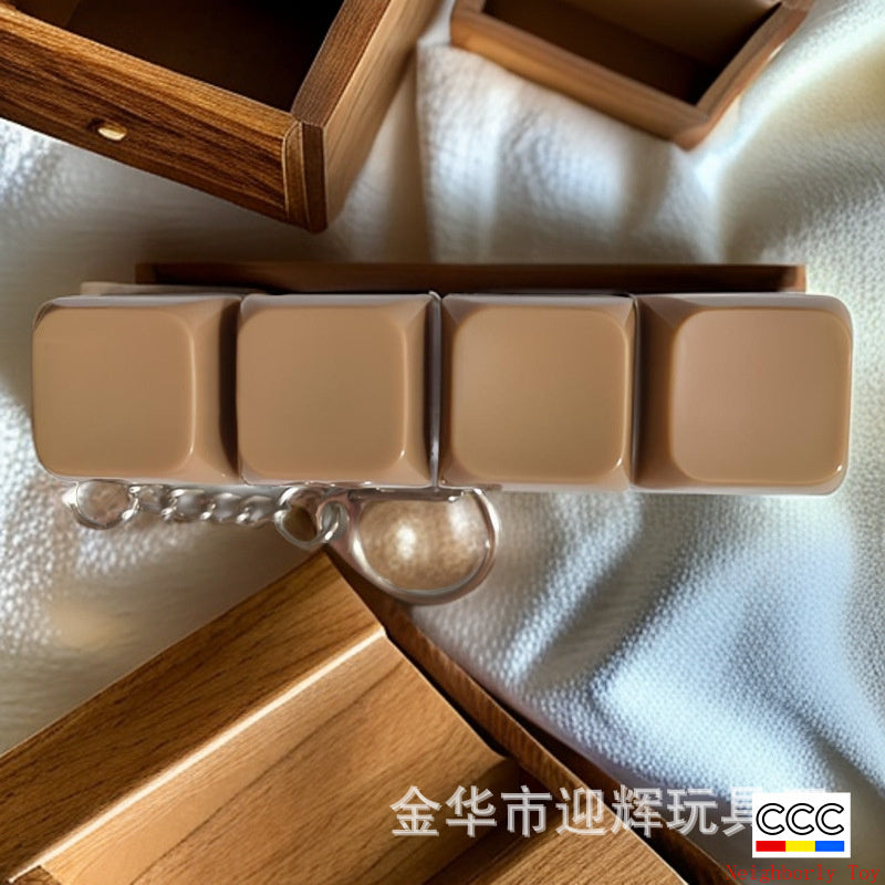 Stress Relief One-Line Four-Key Mechanical Keyboard Switch Tester Macaron Finger Squeeze Stress Relief Keychain