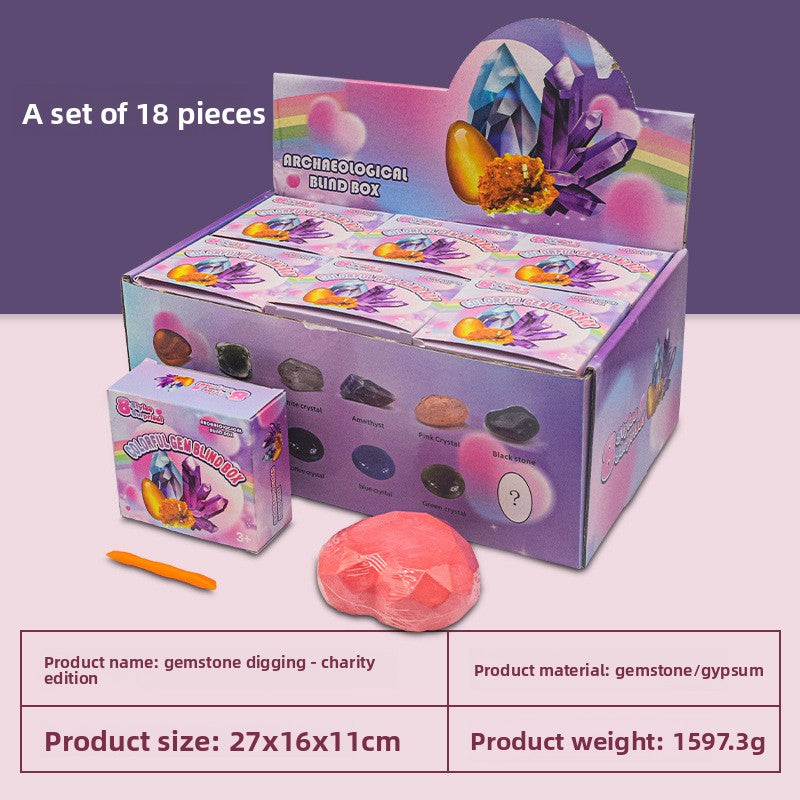 New Mermaid Tail Archaeological Dig Blind Box - Kids DIY Mini Colorful Dinosaur Gem Treasure Hunt Toy