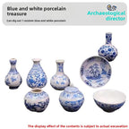 Blue and White Porcelain Treasure Dig Kit - Girls DIY Traditional Culture Archaeological Blind Box Gift