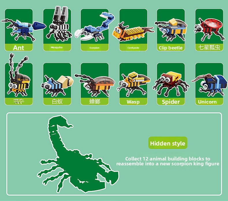 Building Blocks Christmas Calendar Blind Box Countdown 24 Grids Children's DIY Car Dinosaur Building Blocks Tear-off Blind Box