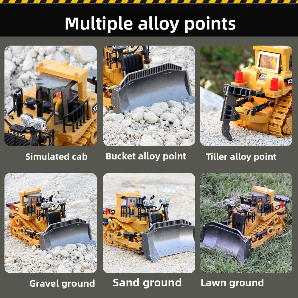 2.4G Alloy Remote Control Excavator Dump Truck Bulldozer Engineering Vehicle Toy Bilingual