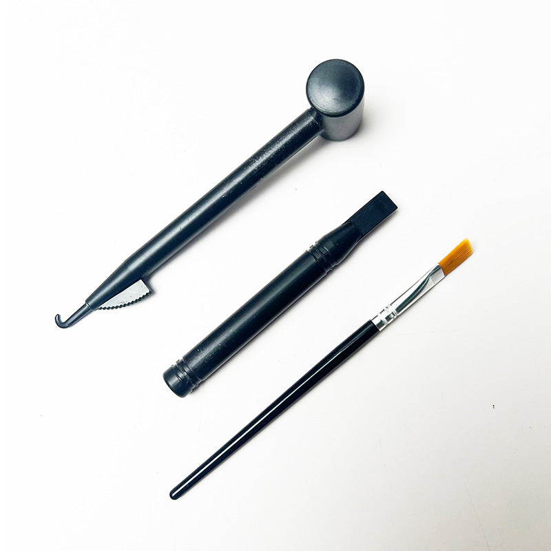 Archaeological Digging Tool 3-Piece Set - Metal & Plastic Hammer Chisel Brush for Craft Shop