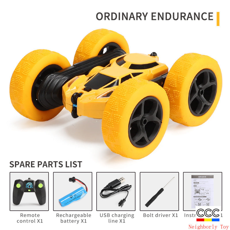 Cross-Border Double-Sided Stunt Car High-Speed 360-Degree Rotating Tumbling Car with Lights Children's Remote Control Car Toy Manufacturer