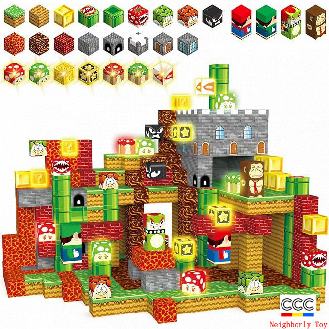 Cross-Border Amazon Hot Item Magnetic Building Magnetic Blocks Educational 3D Magnetic Pieces DIY Toys for Children