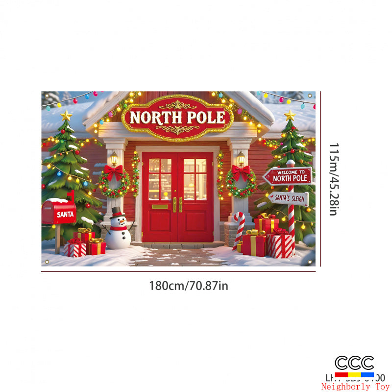 Cross-Border New Christmas Dessert Shop Background Banner Party Atmosphere Decoration Scene Setup Props Supplies