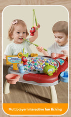 Children's Magnetic Fishing Toy Baby Early Education Educational Boys and Girls Electric Large Rotating Fishing Plate Parent-Child Interaction