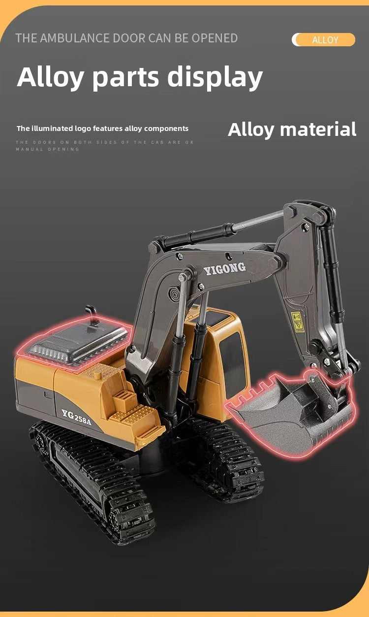 2.4G Alloy Remote Control Excavator Dump Truck Bulldozer Engineering Vehicle Toy Bilingual