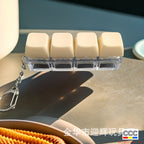 Stress Relief One-Line Four-Key Mechanical Keyboard Switch Tester Macaron Finger Squeeze Stress Relief Keychain