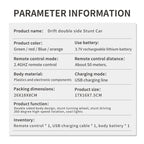 Cross-Border Double-Sided Stunt Car High-Speed 360-Degree Rotating Tumbling Car with Lights Children's Remote Control Car Toy Manufacturer