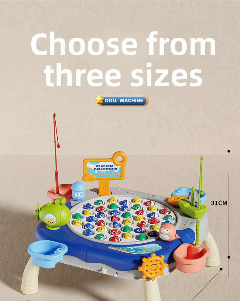 Children's Magnetic Fishing Toy Baby Early Education Educational Boys and Girls Electric Large Rotating Fishing Plate Parent-Child Interaction