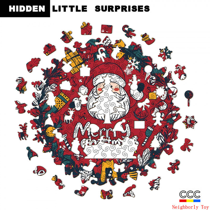 Cross-Border Wooden Santa Claus Puzzle Toy Irregular Shaped Puzzle Game Money Box Gift Stress Relief Game