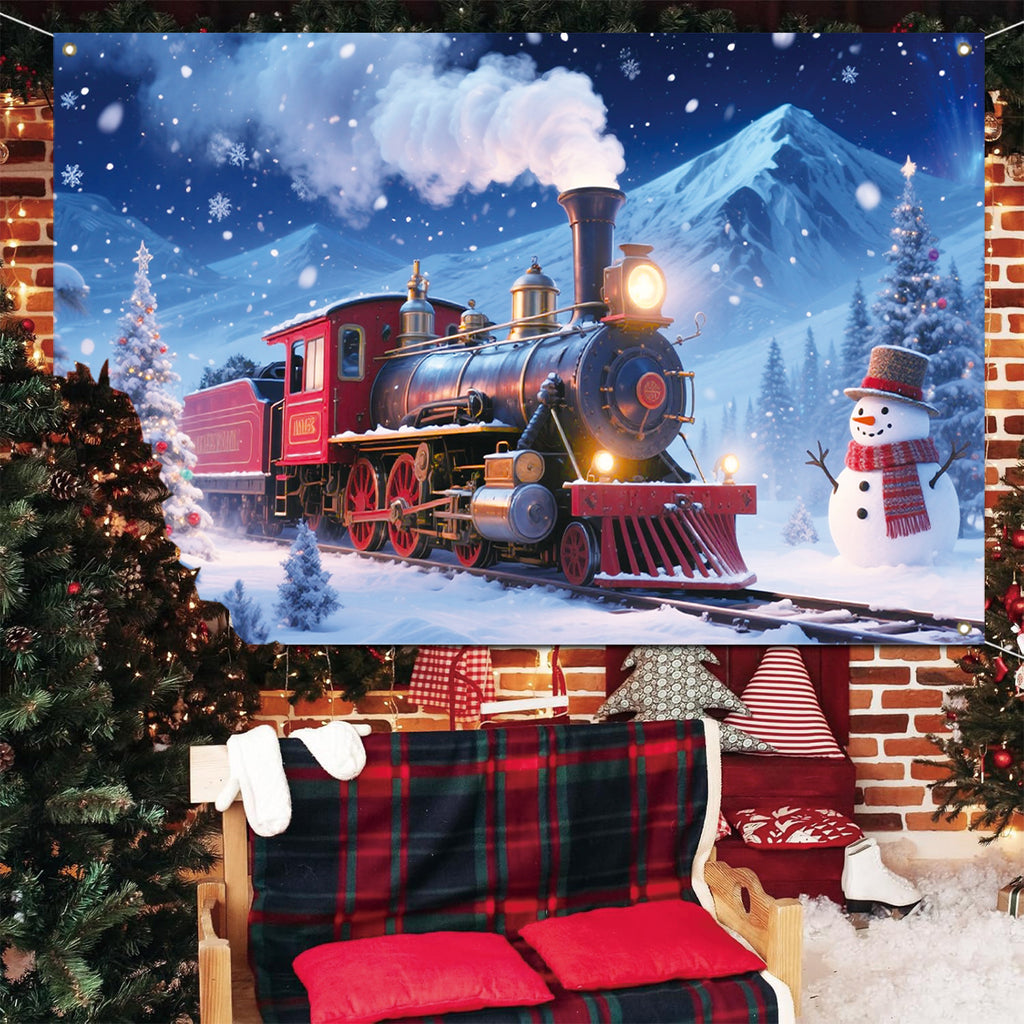 Cross-Border New Christmas Dessert Shop Background Banner Party Atmosphere Decoration Scene Setup Props Supplies