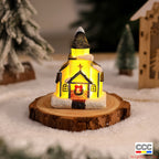 Cross-Border New Christmas Decorations Resin Christmas Small House Micro Landscape Luminous Snow House Ornaments Christmas Gifts