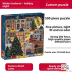High Quality Galison Christmas Night 500 Piece Winter Lights Puzzle Adult Stress Relief Puzzle Christmas Gift