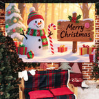 Cross-Border New Christmas Dessert Shop Background Banner Party Atmosphere Decoration Scene Setup Props Supplies