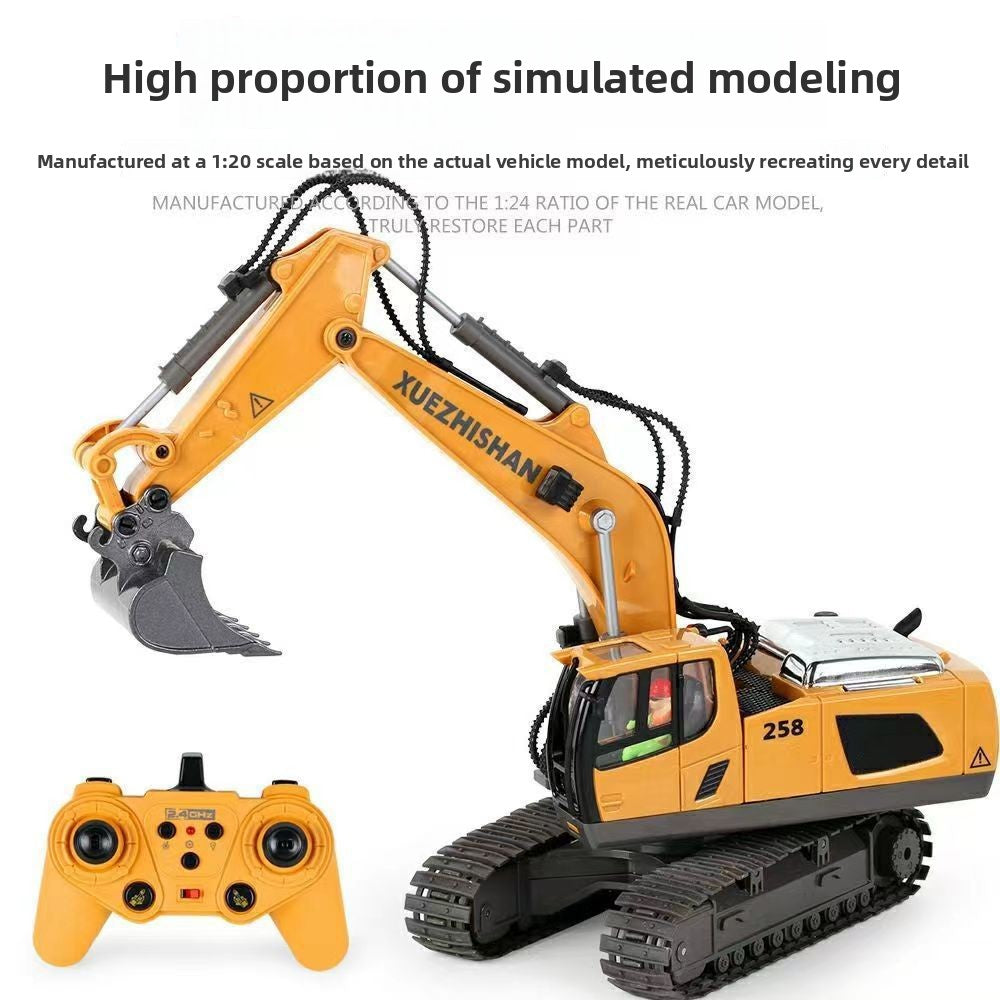 2.4G Alloy Remote Control Excavator Dump Truck Bulldozer Engineering Vehicle Toy Bilingual