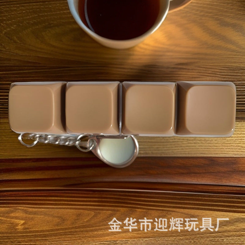 Stress Relief One-Line Four-Key Mechanical Keyboard Switch Tester Macaron Finger Squeeze Stress Relief Keychain