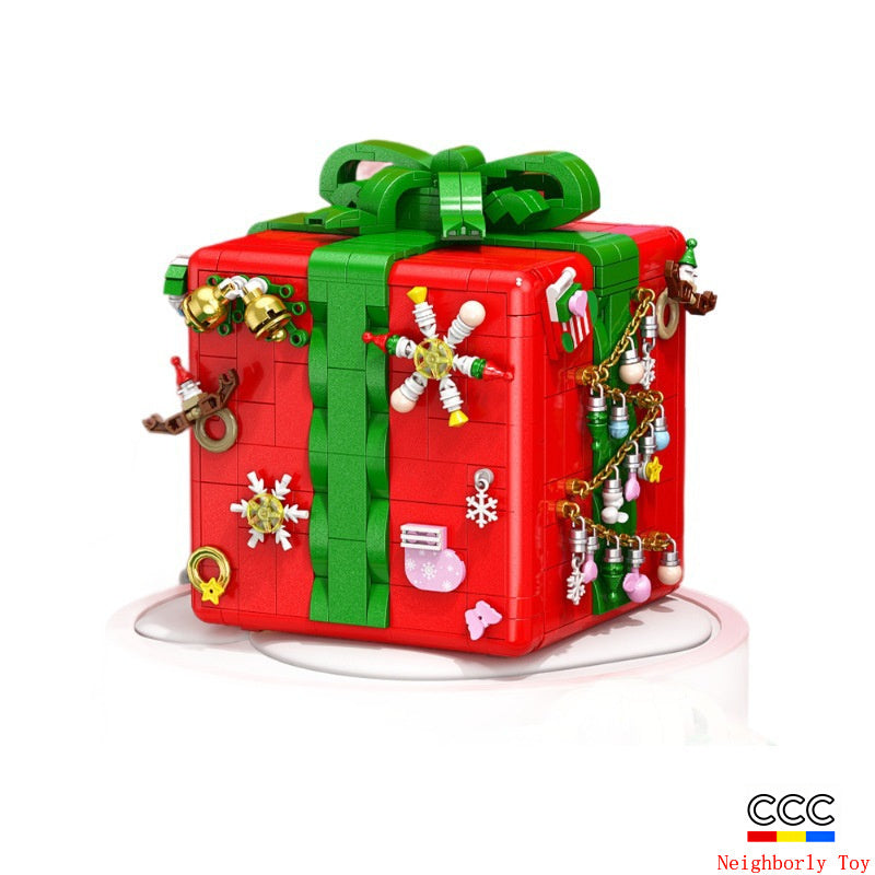 Compatible with LEGO Christmas Mechanism Box Santa Claus Building Blocks Toy Educational Assembly Gift for Men and Women Wholesale Dropshipping