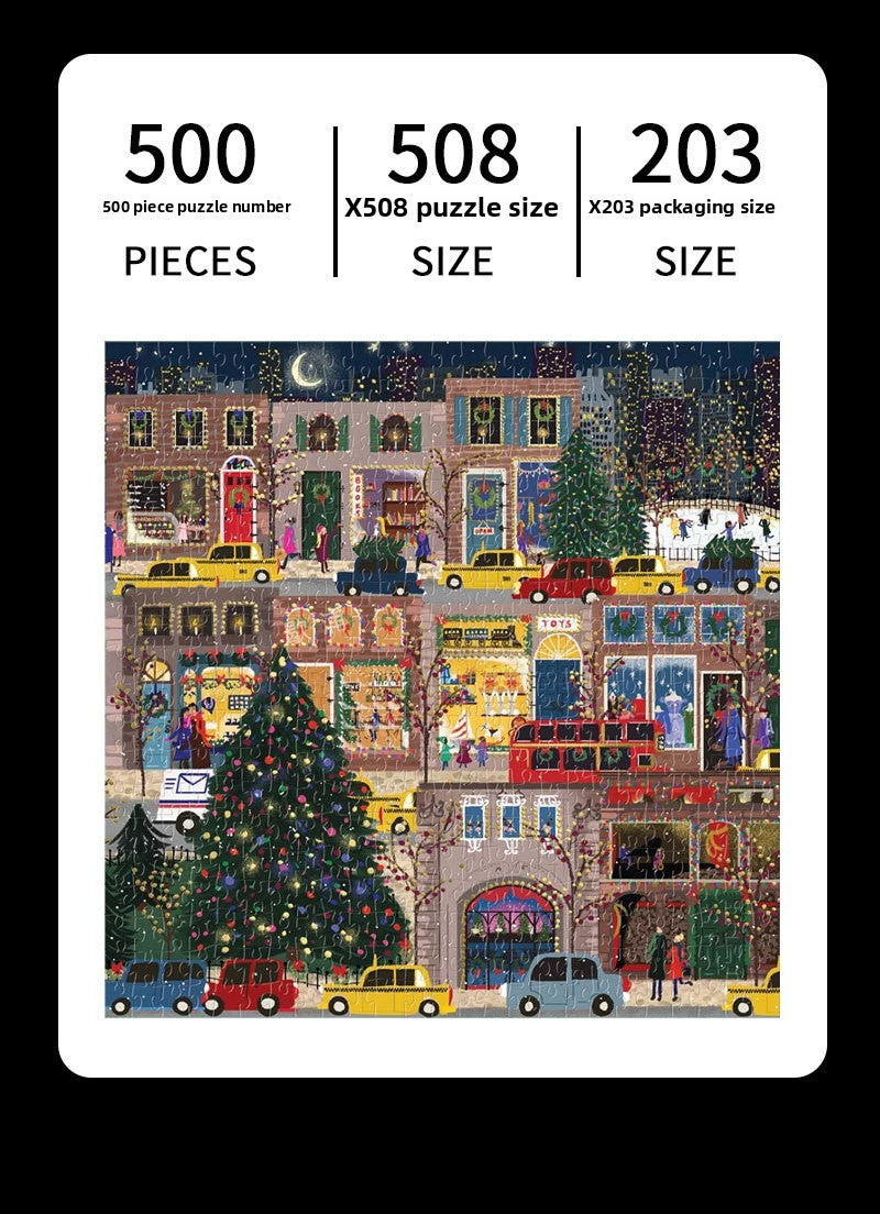High Quality Galison Christmas Night 500 Piece Winter Lights Puzzle Adult Stress Relief Puzzle Christmas Gift