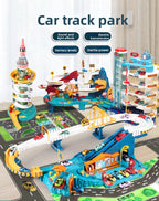 Children's Dinosaur Winding Road City Combination Track Car Adventure Parking Building Educational Toy for Boys