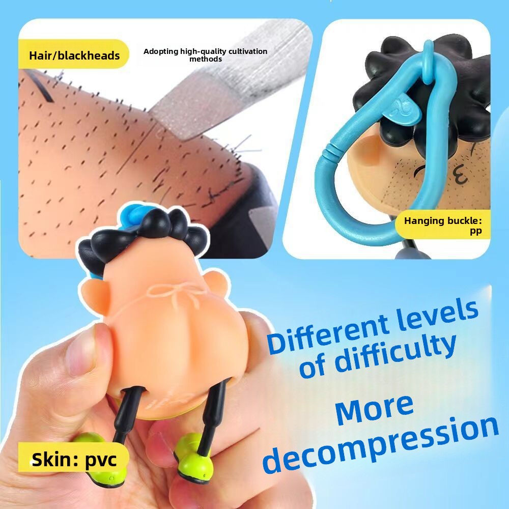 New Style Blackhead Pulling Stress Relief Pressure Reduction Toy Blackhead Pulling Beard Funny Key Chain Pendant Artifact