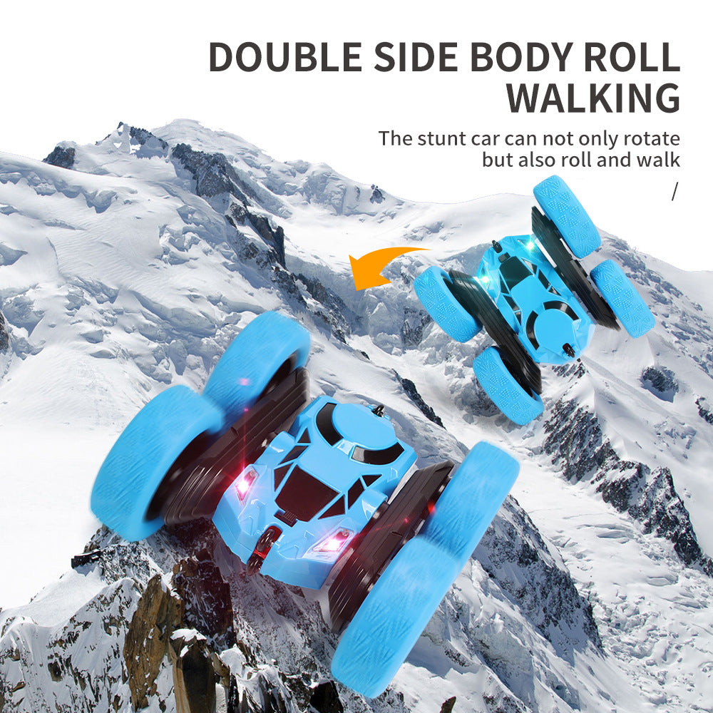 Cross-Border Double-Sided Stunt Car High-Speed 360-Degree Rotating Tumbling Car with Lights Children's Remote Control Car Toy Manufacturer