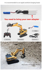 2.4G Alloy Remote Control Excavator Dump Truck Bulldozer Engineering Vehicle Toy Bilingual