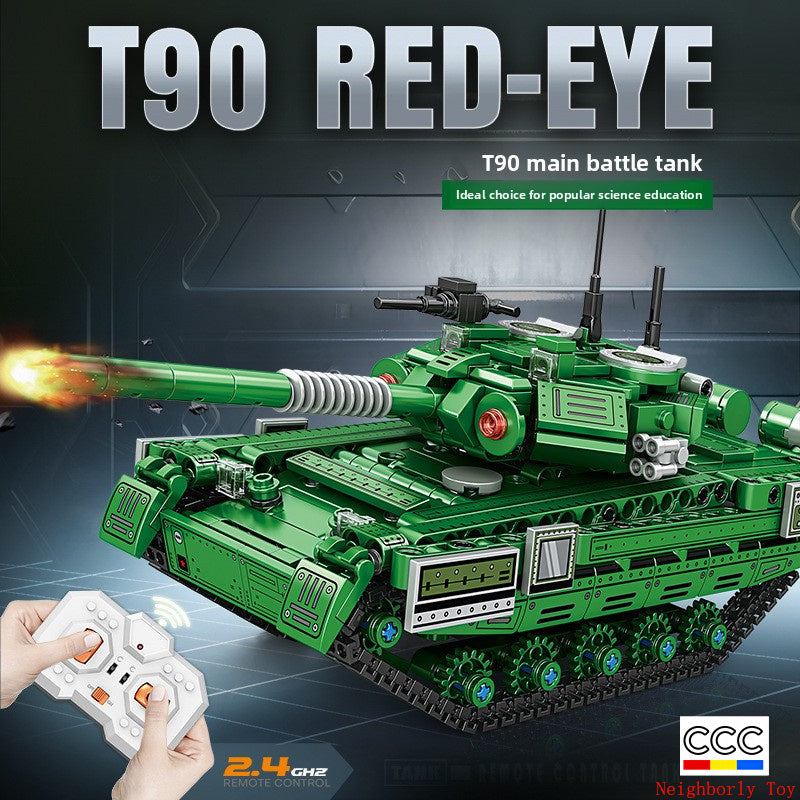 Mingdi 2.4G Remote Control Building Blocks 99A Tank Military Model Compatible with Lego Assembly Children's Toys Student Gift