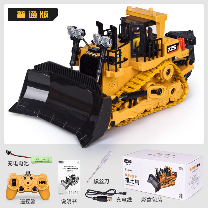 2.4G Alloy Remote Control Excavator Dump Truck Bulldozer Engineering Vehicle Toy Bilingual