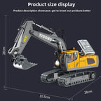2.4G Alloy Remote Control Excavator Dump Truck Bulldozer Engineering Vehicle Toy Bilingual