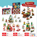 Building Blocks Christmas Calendar Blind Box Countdown 24 Grids Children's DIY Car Dinosaur Building Blocks Tear-off Blind Box