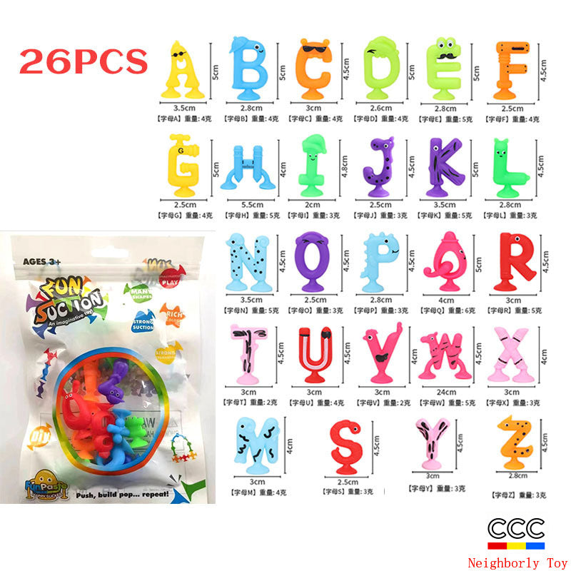 Cross-Border Hot Selling Luscious Suctions Sticky Music Children's Educational Sucker Soft Building Blocks Variety Assembling Science and Education Kindergarten Teaching Aids