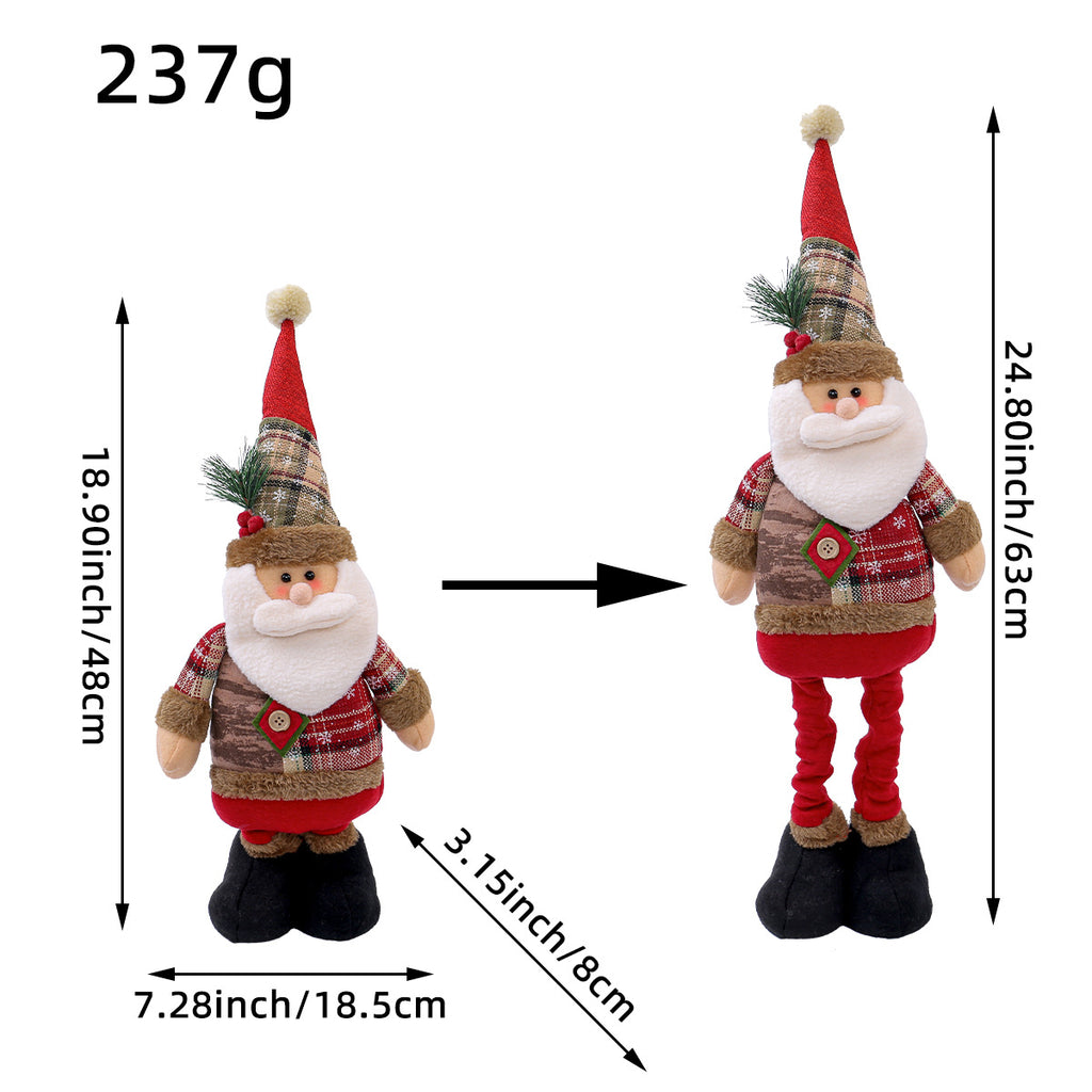 Jingchen Cross-Border Christmas Retractable Doll Window Display Santa Claus Snowman Standing Doll Holiday Decoration