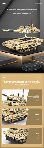 Mingdi 2.4G Remote Control Building Blocks 99A Tank Military Model Compatible with Lego Assembly Children's Toys Student Gift