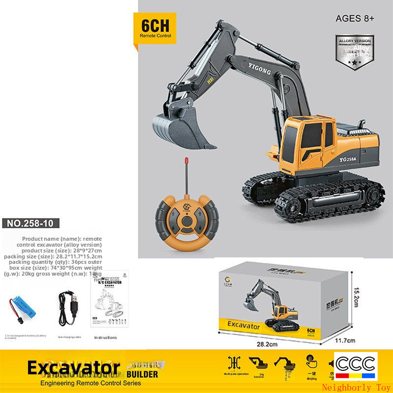 2.4G Alloy Remote Control Excavator Dump Truck Bulldozer Engineering Vehicle Toy Bilingual