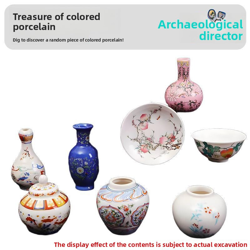 Blue and White Porcelain Treasure Dig Kit - Girls DIY Traditional Culture Archaeological Blind Box Gift