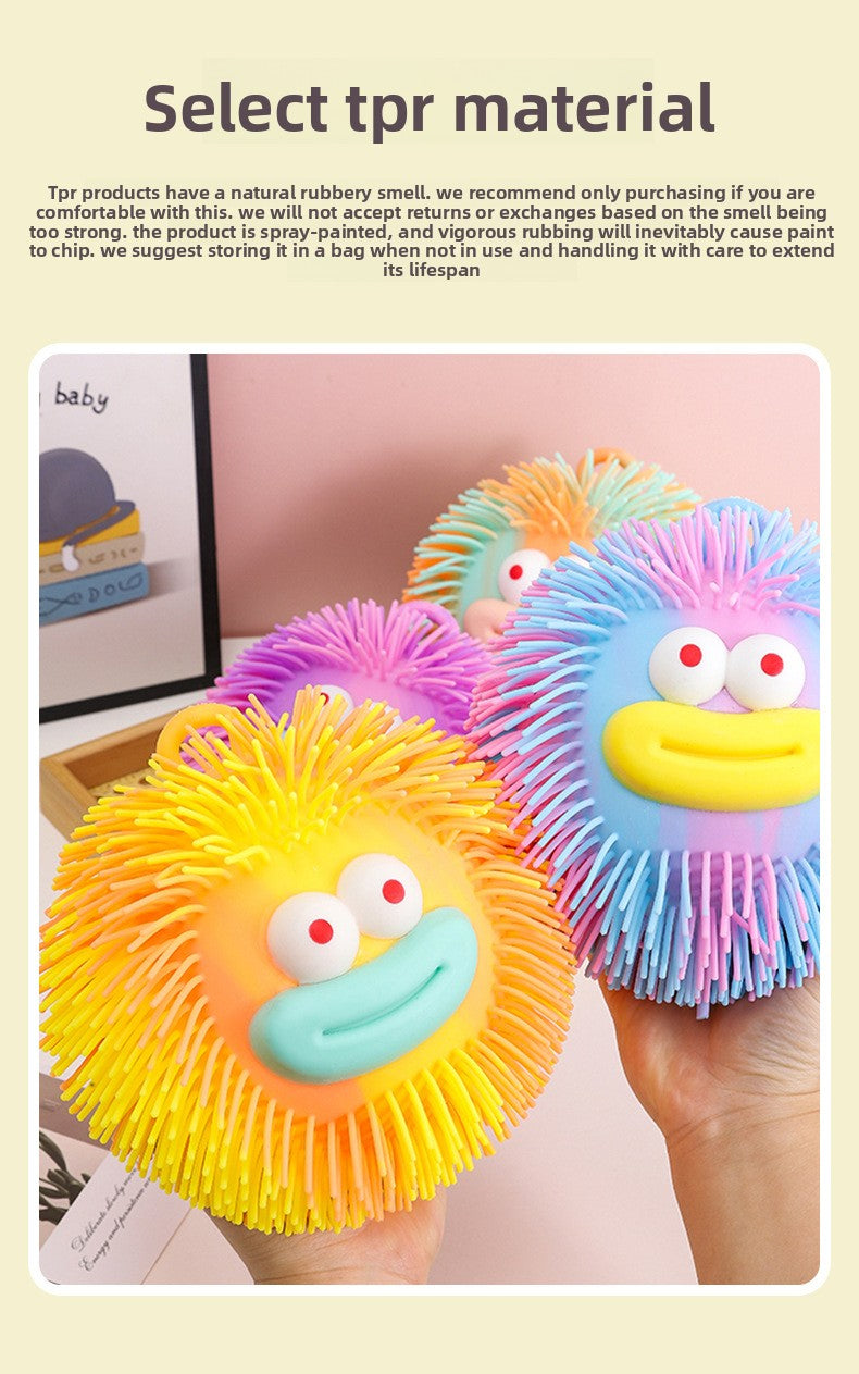 Creative Stress Relief Squeeze Toy Hot Fluffy Ball Soft TPR Big Mouth Vent Ball EDC Stress Relief Toy
