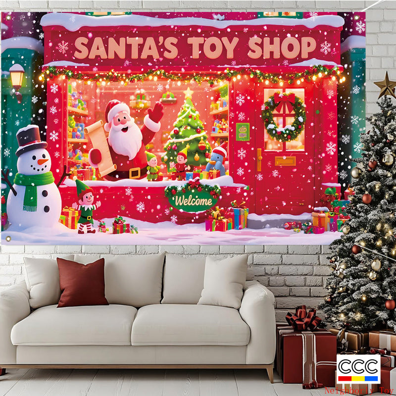 Cross-Border New Christmas Dessert Shop Background Banner Party Atmosphere Decoration Scene Setup Props Supplies