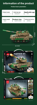 Mingdi 2.4G Remote Control Building Blocks 99A Tank Military Model Compatible with Lego Assembly Children's Toys Student Gift