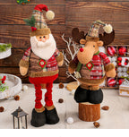 Jingchen Cross-Border Christmas Retractable Doll Window Display Santa Claus Snowman Standing Doll Holiday Decoration