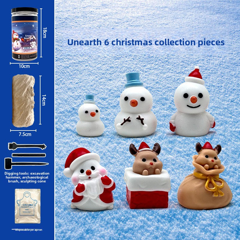 Snow Bros Archaeological Dig Blind Box Christmas Children's Gift New Year Present Boy Girl Educational Toy for Kids Ages 5+