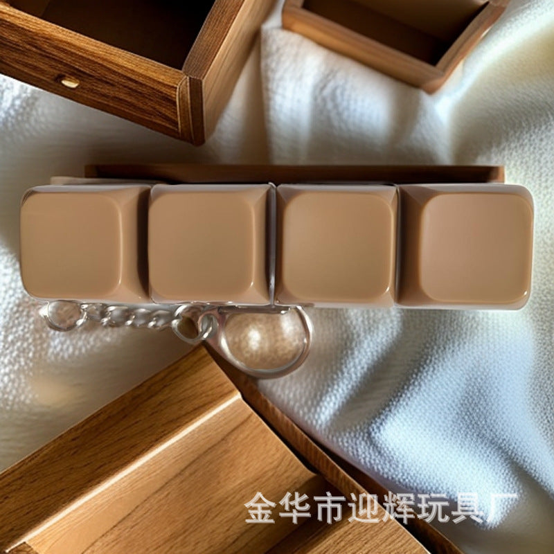 Stress Relief One-Line Four-Key Mechanical Keyboard Switch Tester Macaron Finger Squeeze Stress Relief Keychain