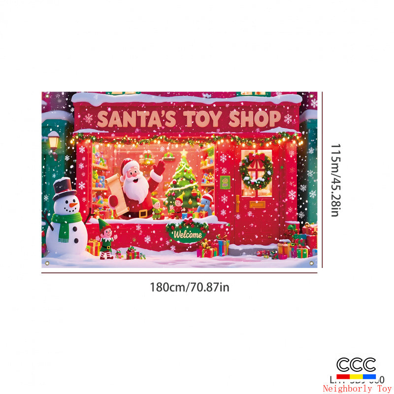 Cross-Border New Christmas Dessert Shop Background Banner Party Atmosphere Decoration Scene Setup Props Supplies