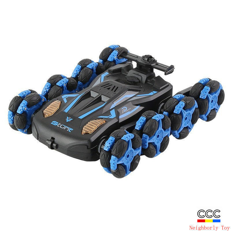 Cross-Border Double-Sided Stunt Car High-Speed 360-Degree Rotating Tumbling Car with Lights Children's Remote Control Car Toy Manufacturer