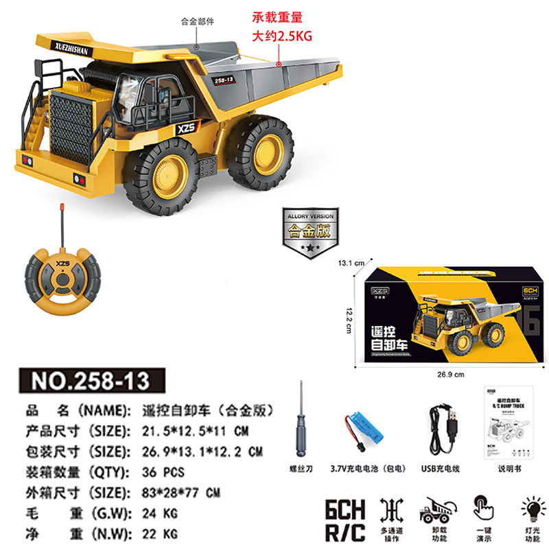 2.4G Alloy Remote Control Excavator Dump Truck Bulldozer Engineering Vehicle Toy Bilingual