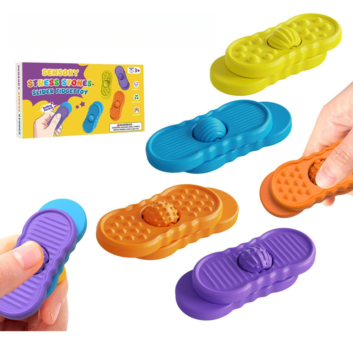 Sensory Fidget Toys Multi-textured sliding decompression board Children's sensory silicone toys