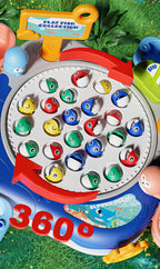Children's Magnetic Fishing Toy Baby Early Education Educational Boys and Girls Electric Large Rotating Fishing Plate Parent-Child Interaction